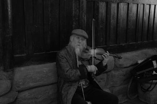 Ingyenes stockfotó busker, fekete-fehér, Férfi témában