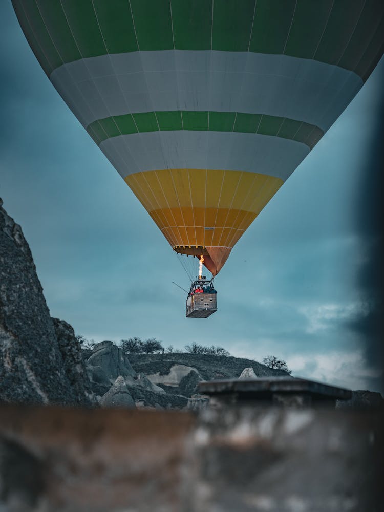 Balloon Flying Under Overcast