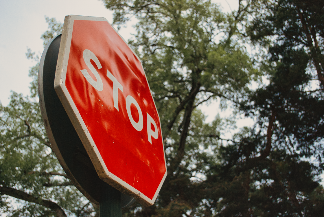 A Stop Sign on the Background of Trees · Free Stock Photo