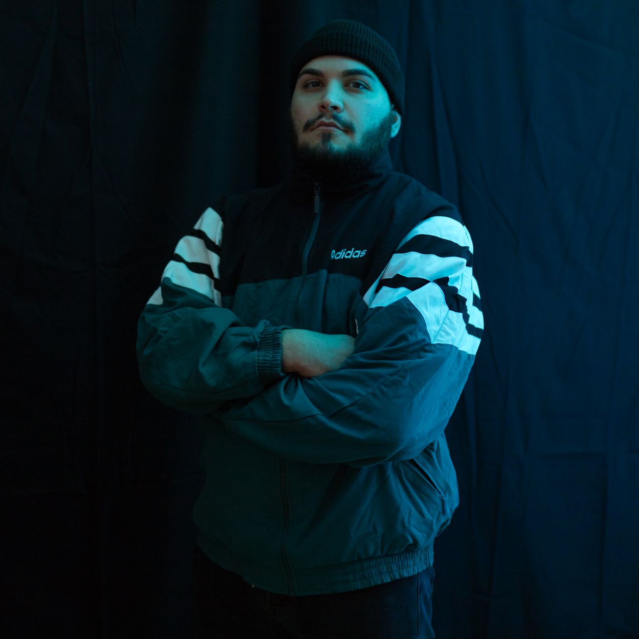 Panel Track Jacket in Black / Bone