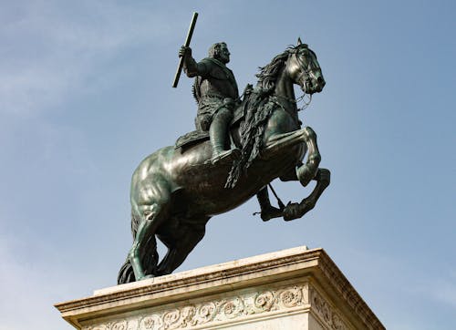 Monument to Philip IV of Spain on Plaza de Oriente in Madrid, Spain