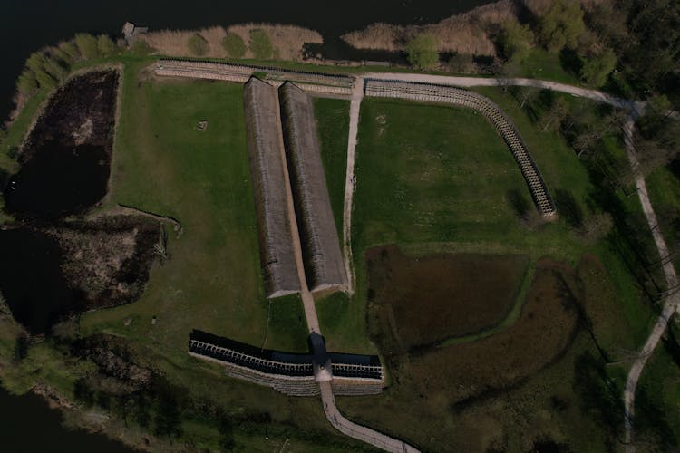 Top View Of Biskupin Settlement Open-air Museum, Poland