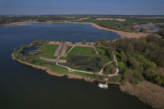 Top View of the Biskupin Open-Air Museum, Poland