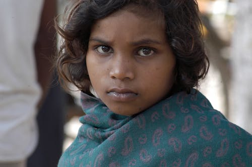 Face of Girl with Black Hair