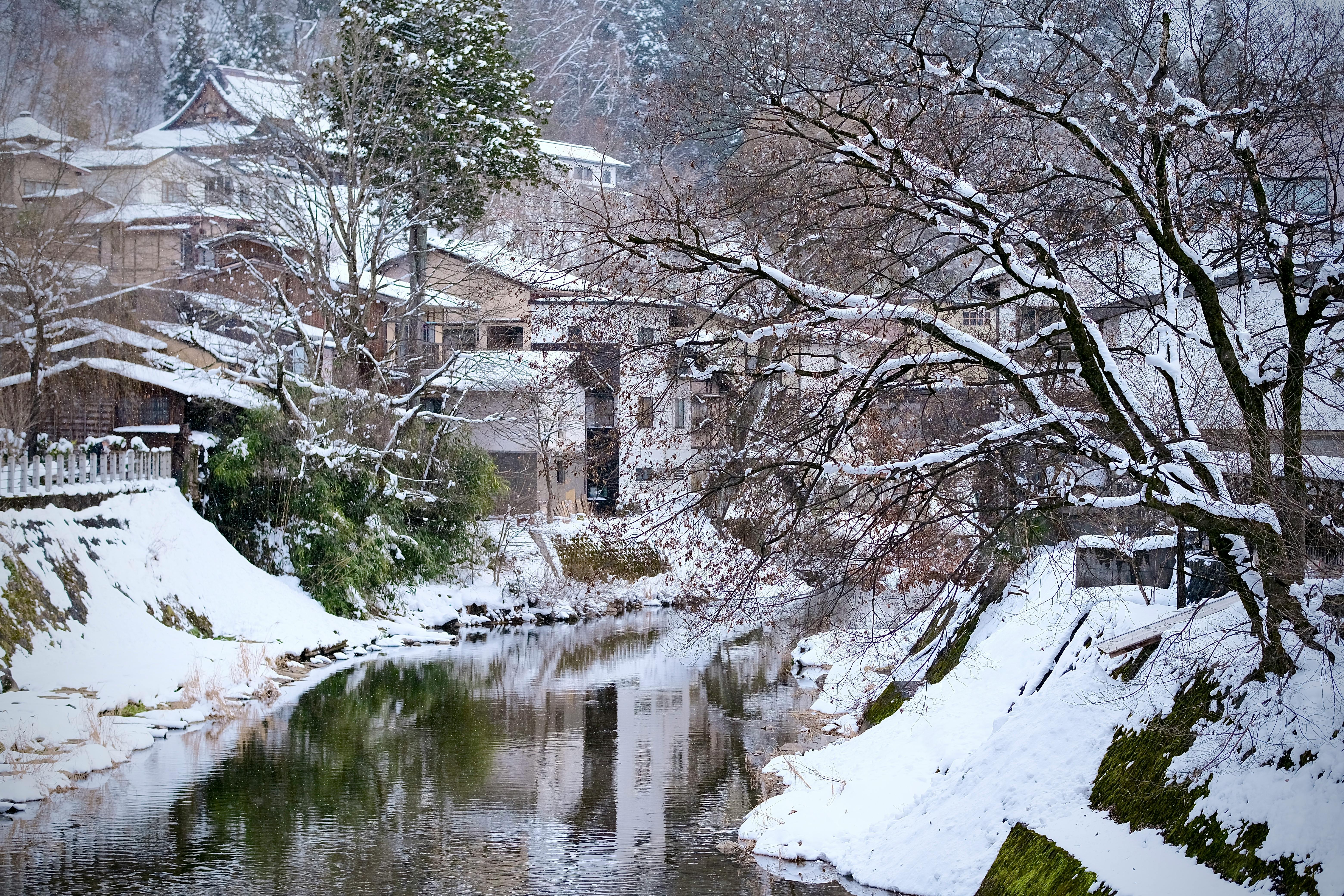 japanese countryside winter snow