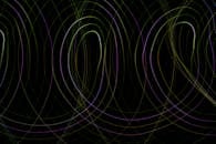 Black Abstract Image with Thin Looping Lines