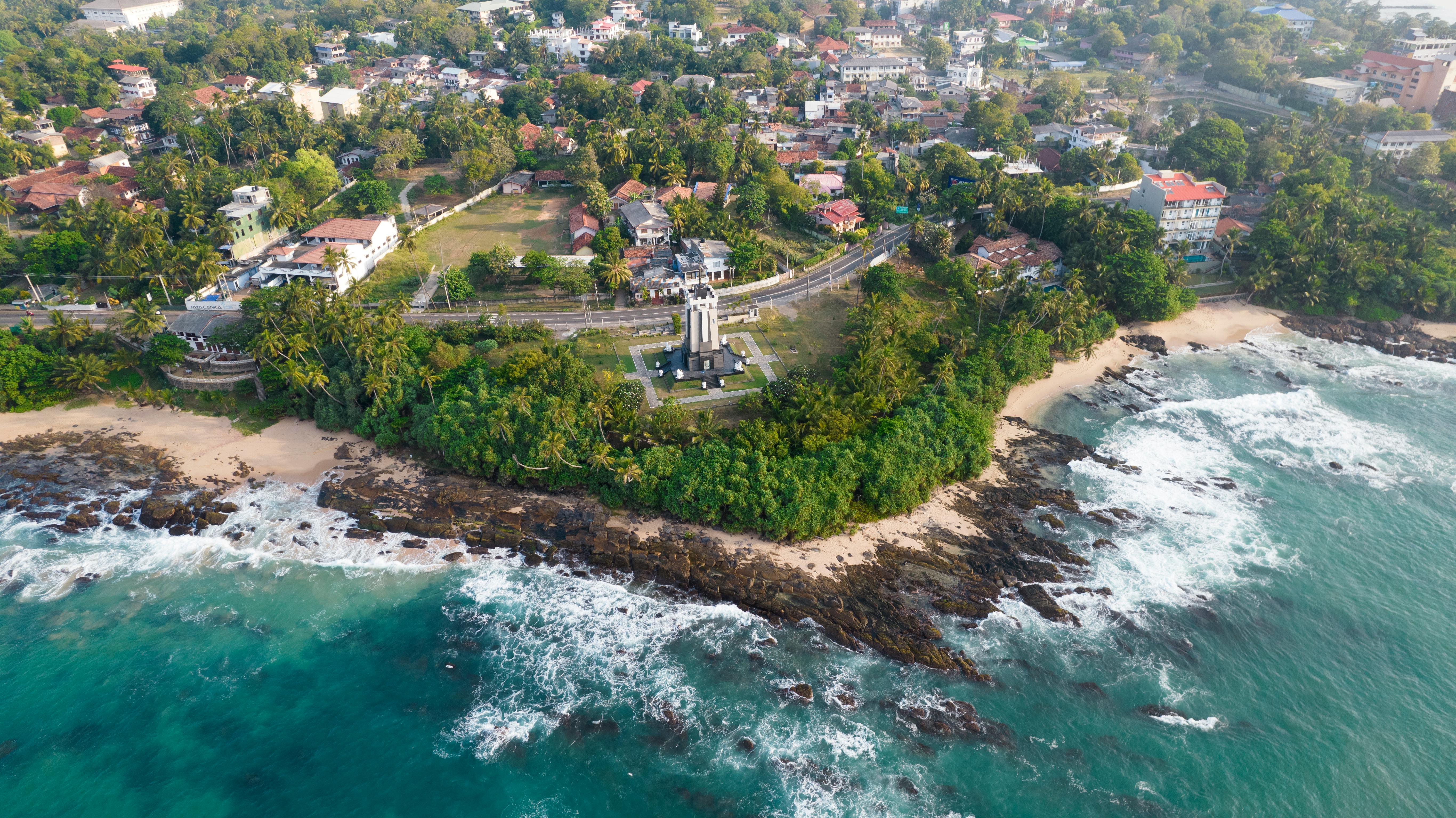 tangalle beach sri lanka drone view