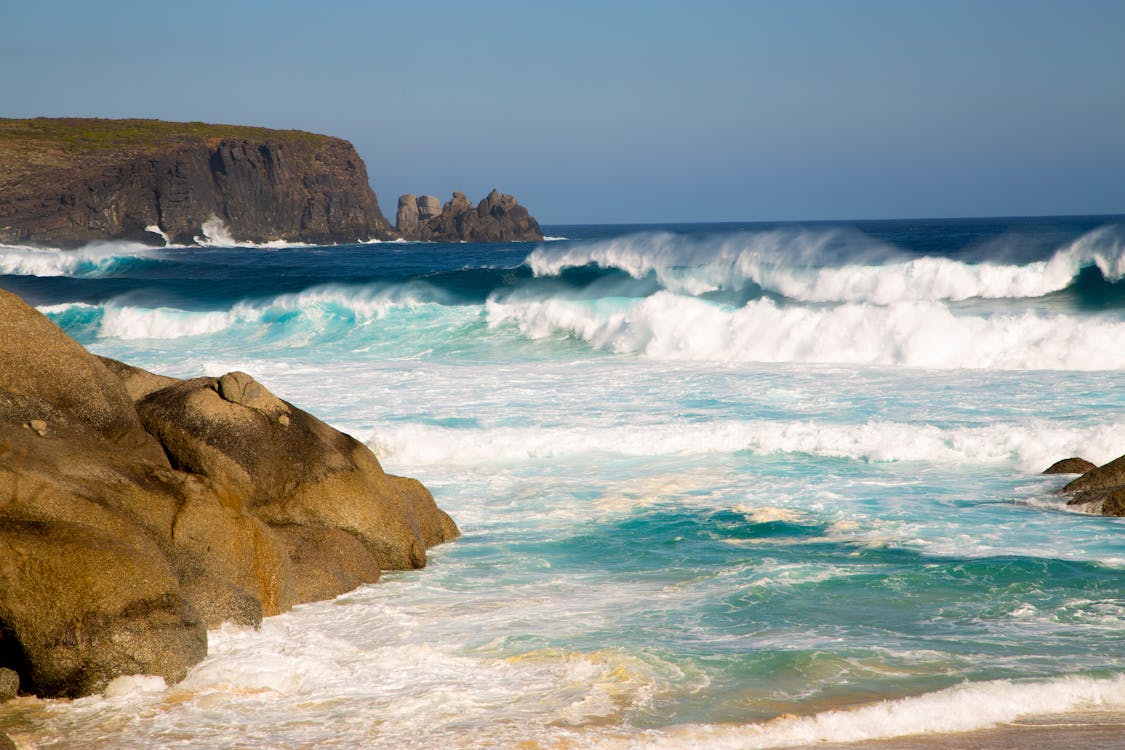 Waves Crashing on a Rocky Shore