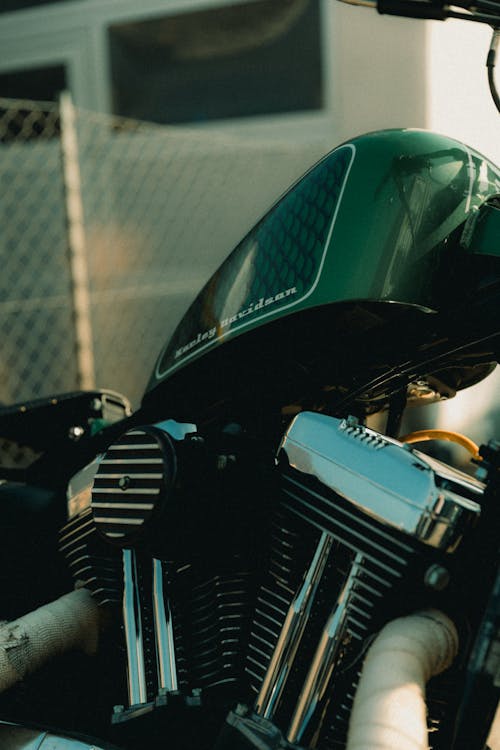 Free Close-up of the Components of a Motorcycle Stock Photo