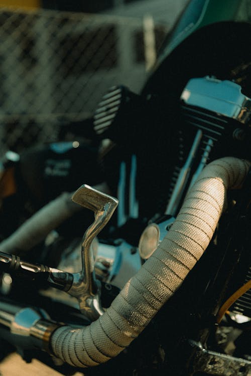 Free Close-up of the Components of a Motorcycle Stock Photo