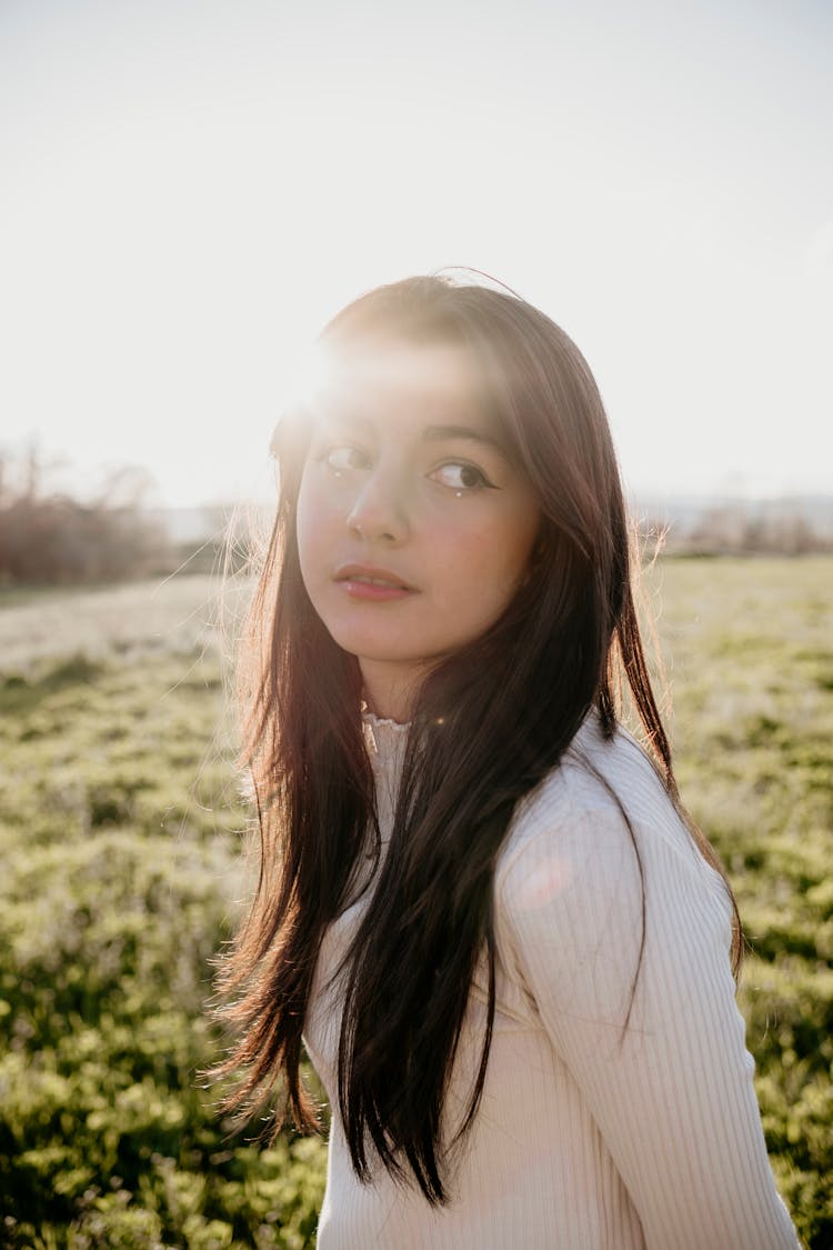 Photo Of A Cute Teenage Girl In The Field