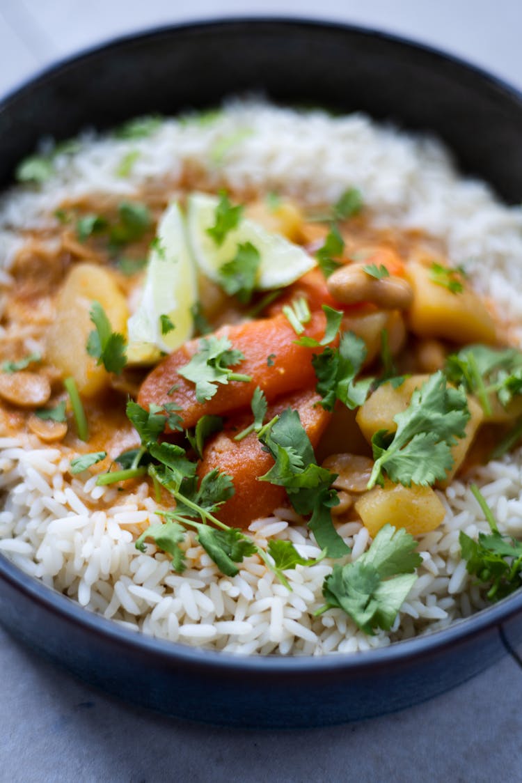 Bowl Of Rice With Vegetables