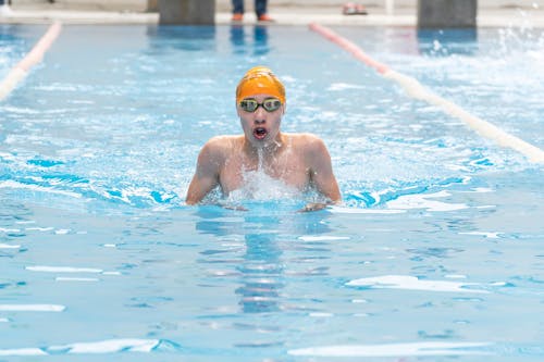 Swimmer with Goggles in Pool