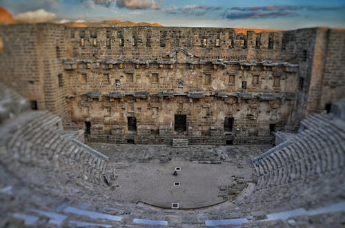 คลังภาพถ่ายฟรี ของ aspendos, กลางแจ้ง, ผนัง