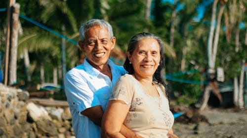 An Elderly Couple on the Beach