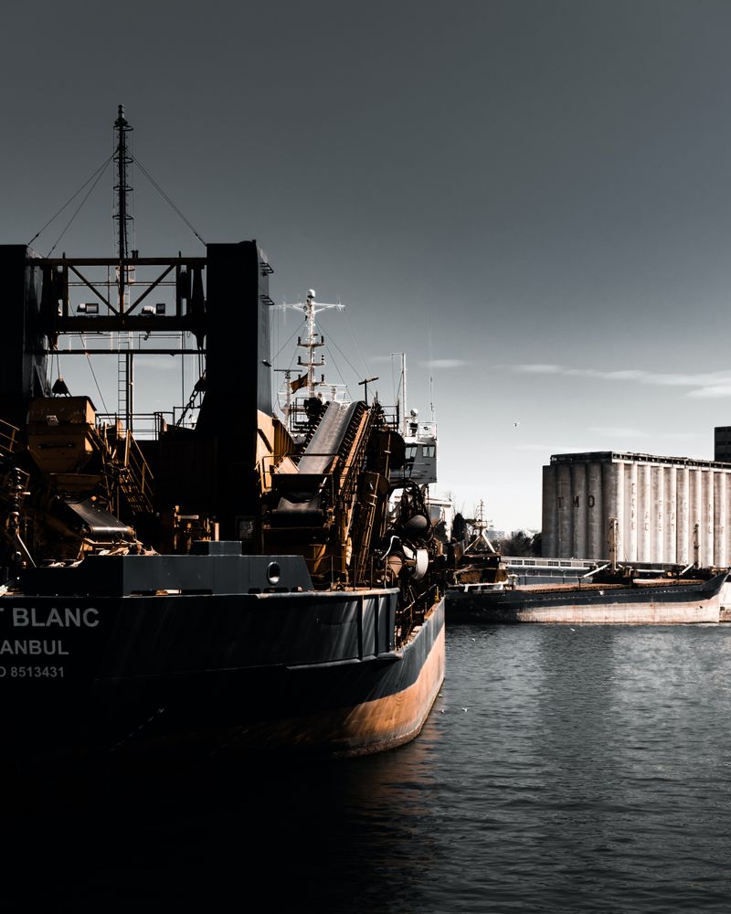 Large cargo vessel at sea