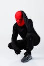 Model Posing in Balaclava