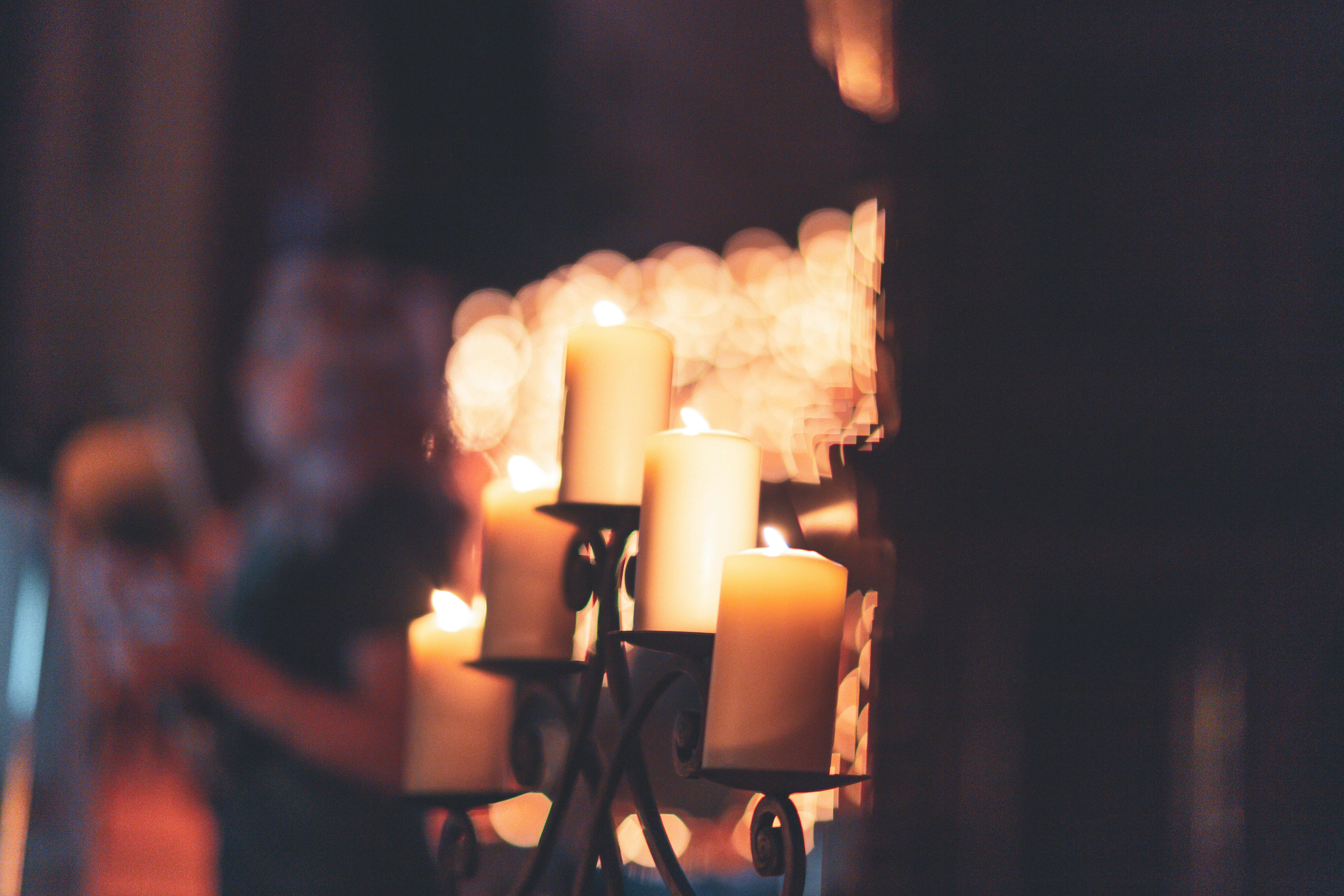 shallow focus photography of candelabra