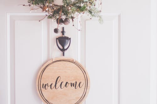 Free Brown Wooden Welcome Wall Decor Stock Photo