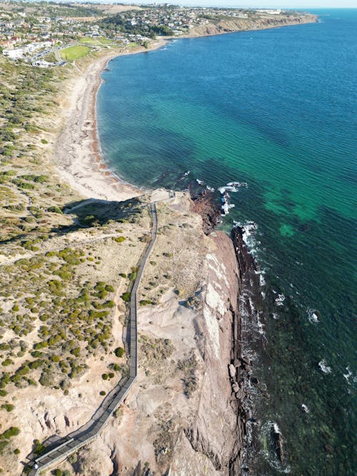 Aerial Photo of Coastline and Sea