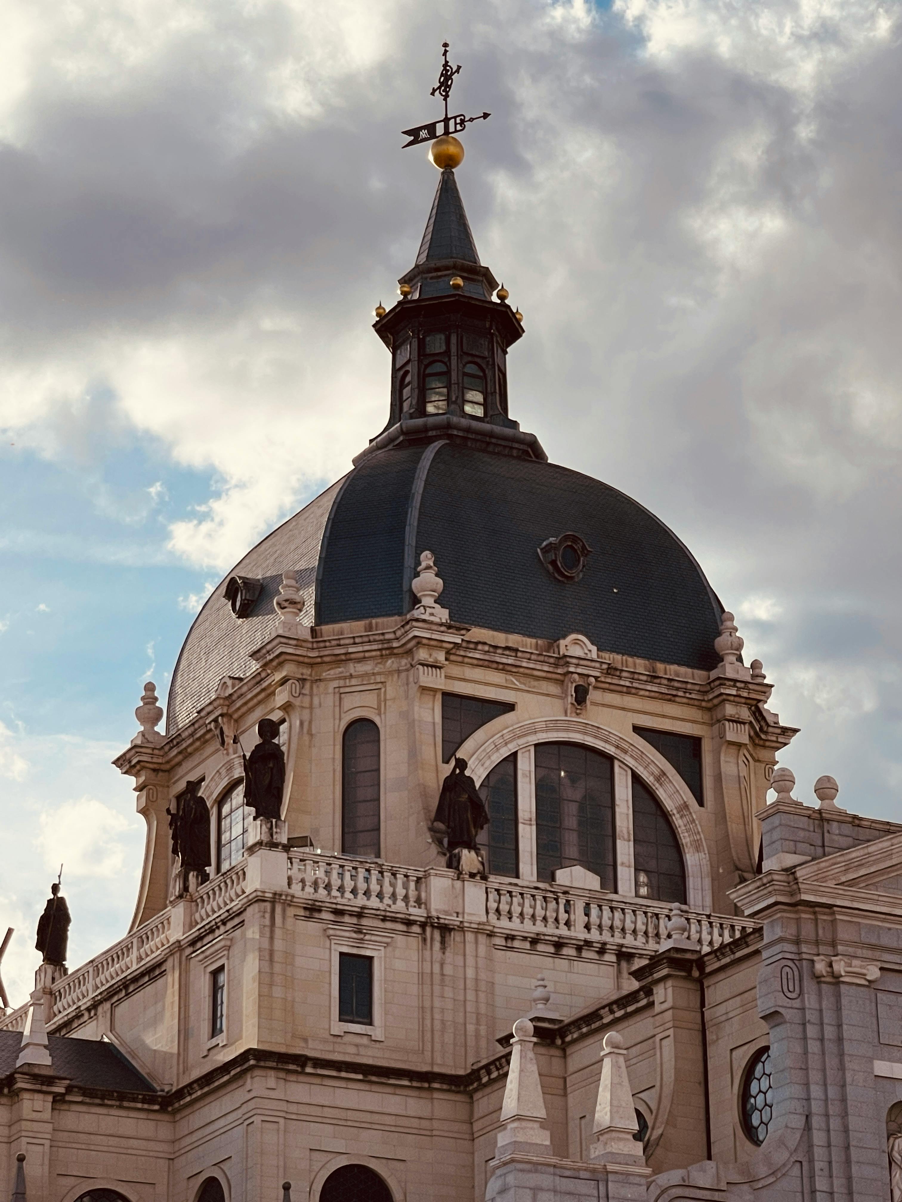 dome of the catedral de la almudena in madrid spain
