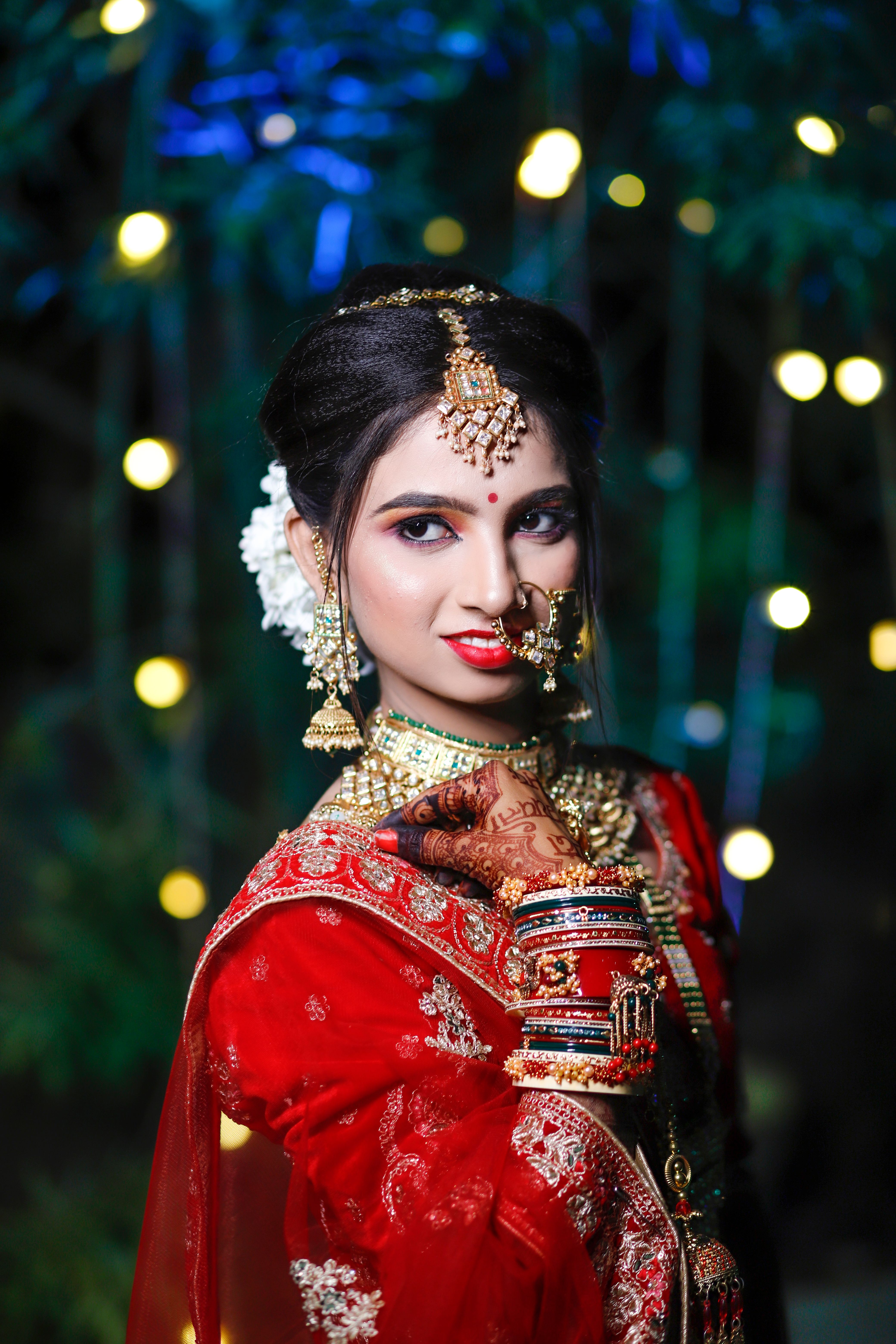 Beautiful portrait of an Indian woman in traditional attire showcasing elegance and culture. | Indian Village Development