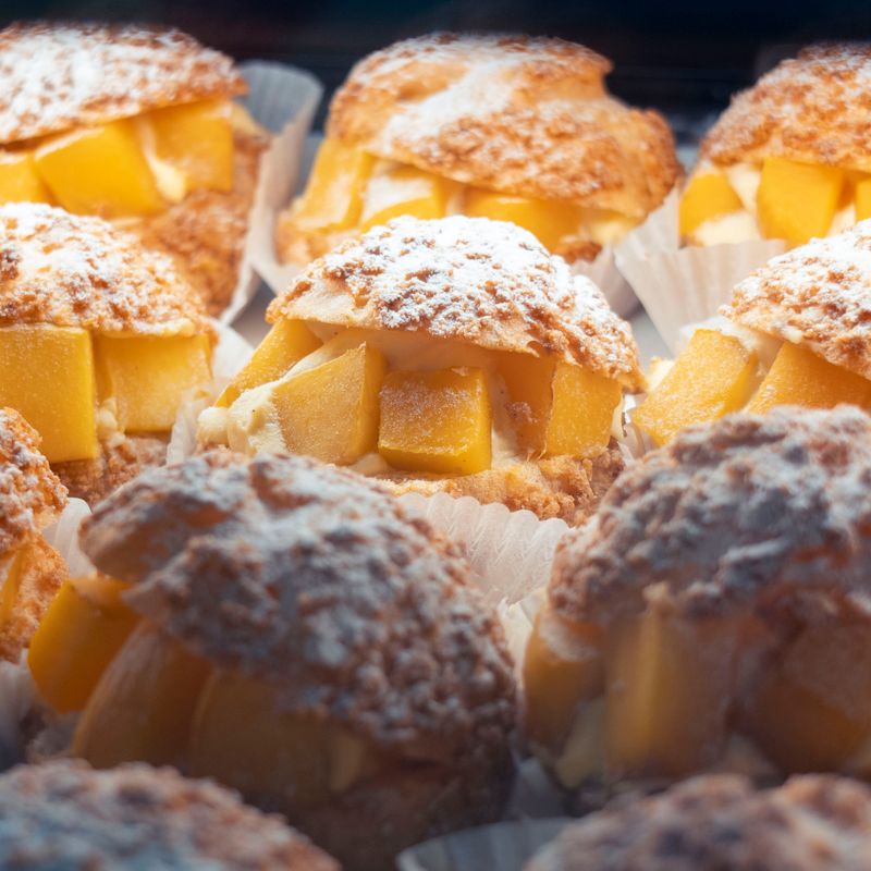 Eid Coconut Milk Cream Puffs with Mango Curd