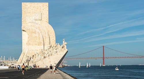 padrao dos descobrimentos, ponte 25 de abril, 塔霍 的 免費圖庫相片