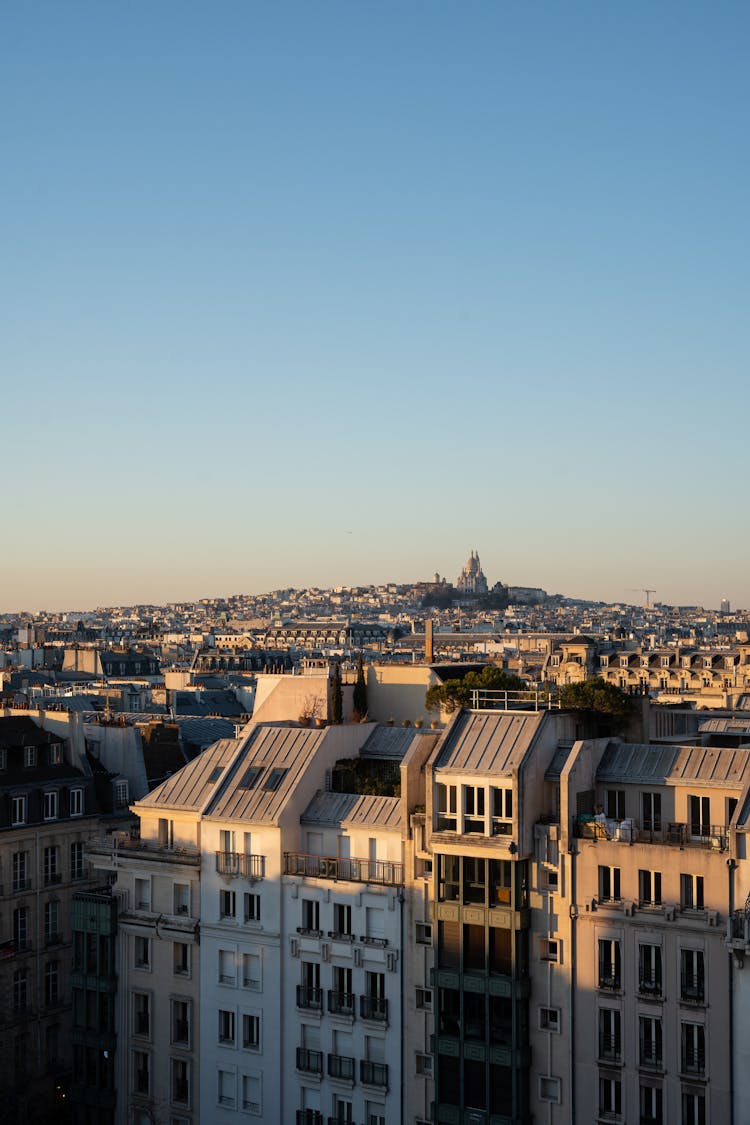 Clear Sky Over Buildings In Paris