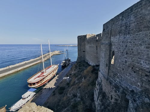 Castle Wall on Shore on Cyprus