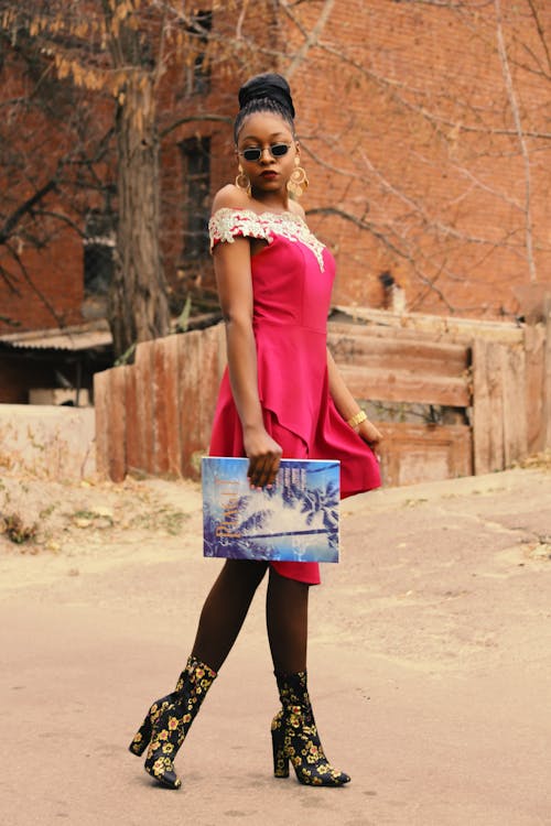 Woman Wearing Purple Sleeveless Dress