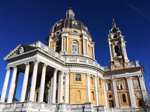 Low Angle Foto Der Basilika Von Superga