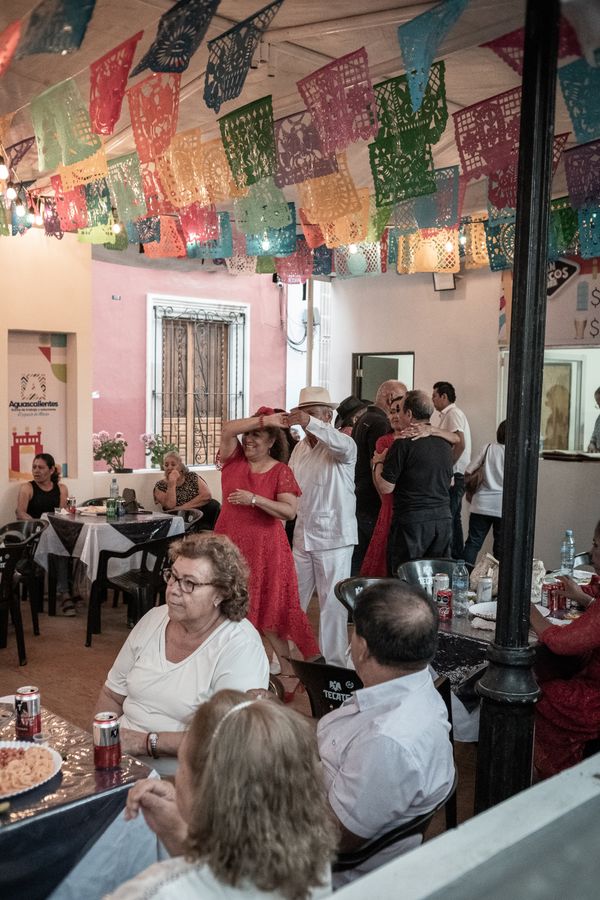 People dancing at a wedding reception