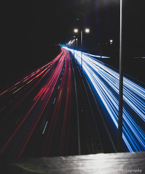 Free stock photo of car lights, cars, exposure