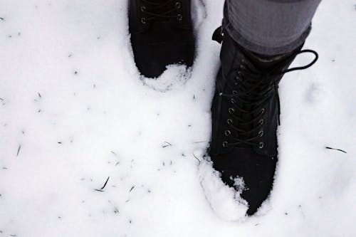Person Stepping On Snow