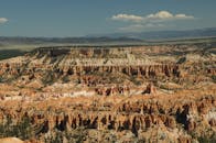 在晴朗的天空下，布莱斯峡谷的砂岩地层令人惊叹