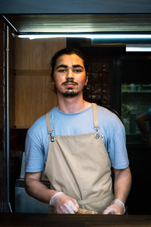 Man in T-shirt and Apron