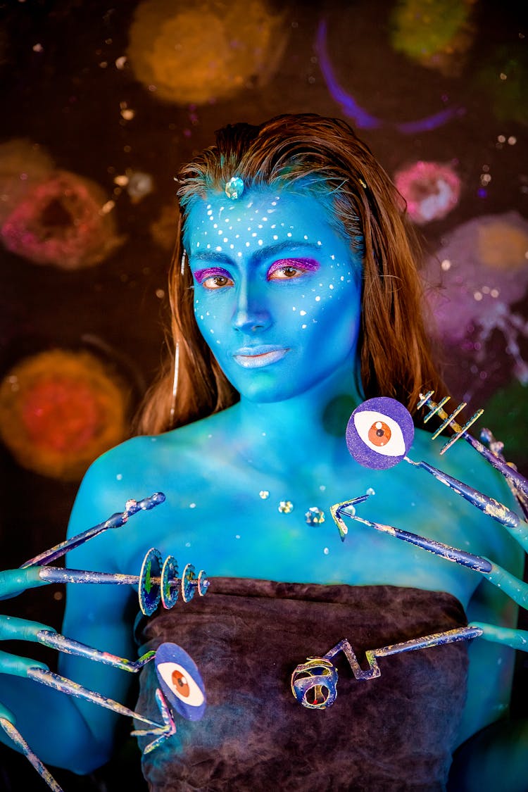 Portrait Of Woman In Alien Costume