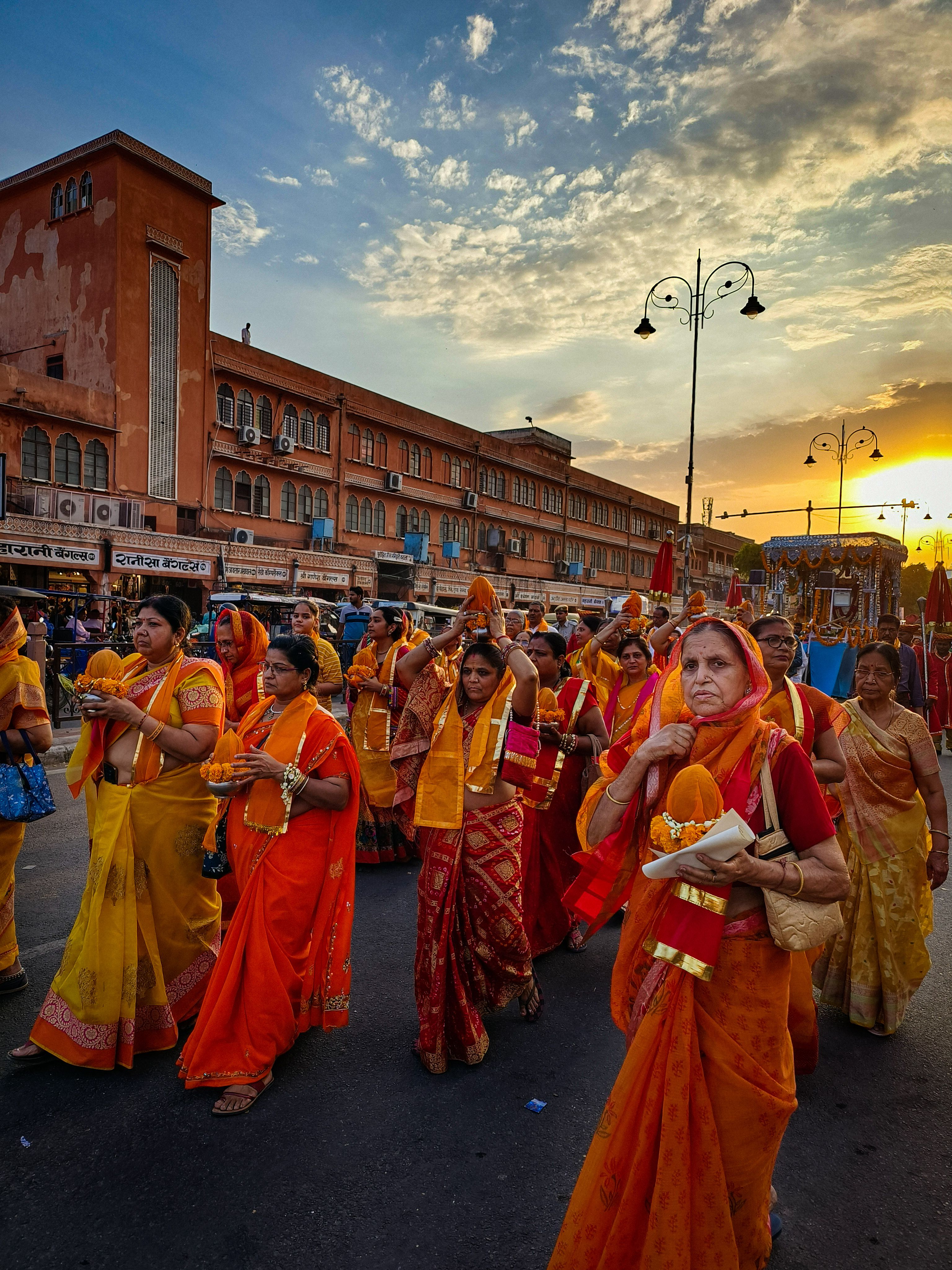 Women Walking on Street during a Holi Festival  Free Stock Photo