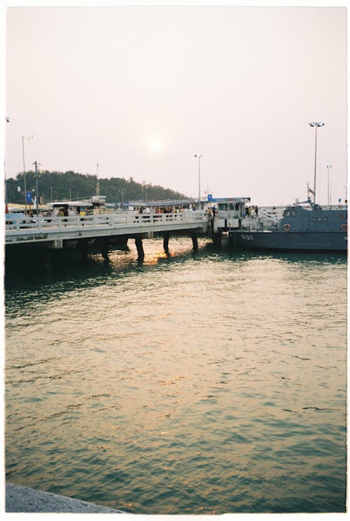 Boat Moored in Harbor