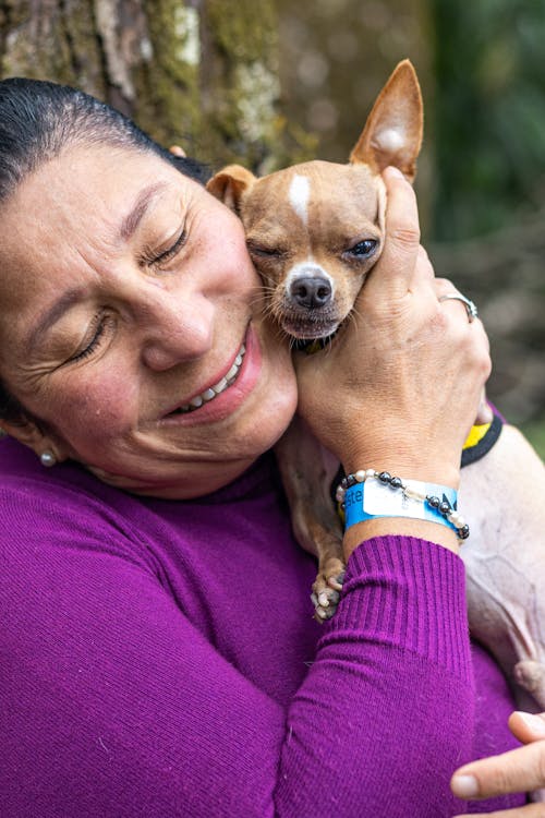 Smiling Woman with Chihuahua