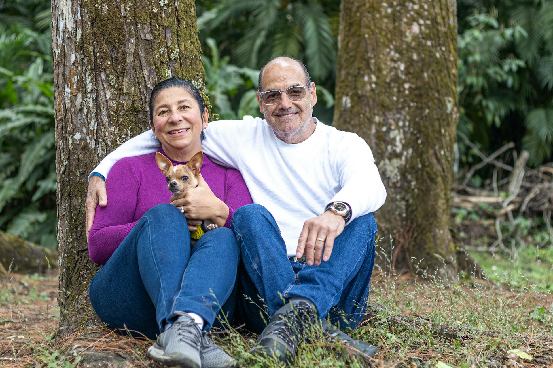 Portrait of Happy Couple with Chihuahua