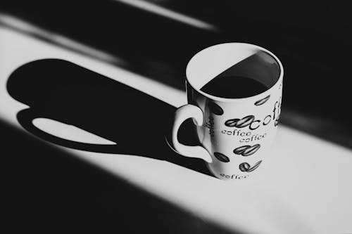 Coffee in Mug in Black and White View