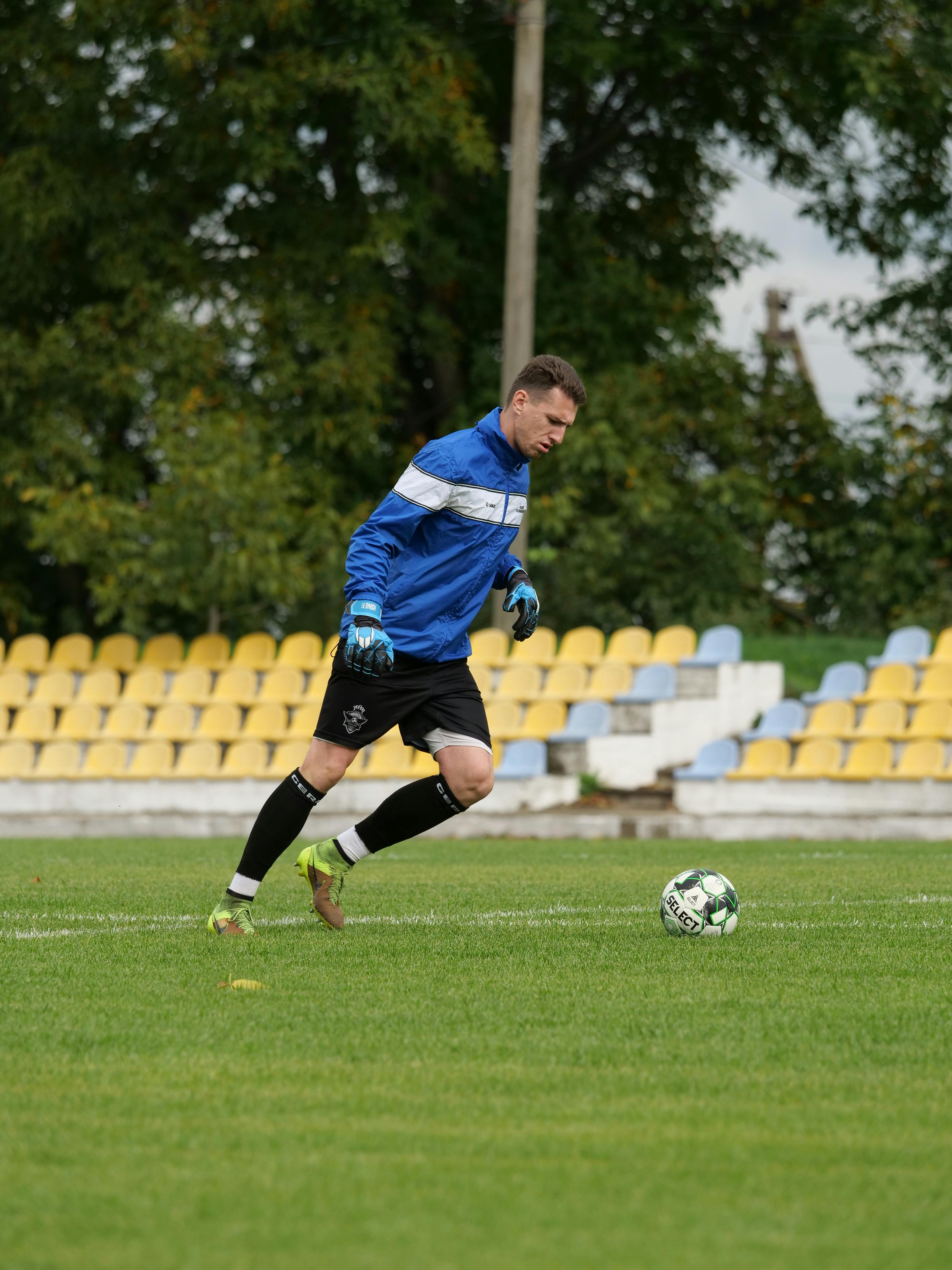 goalkeeper training with soccer ball