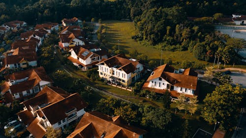 Aerial View Of Village 