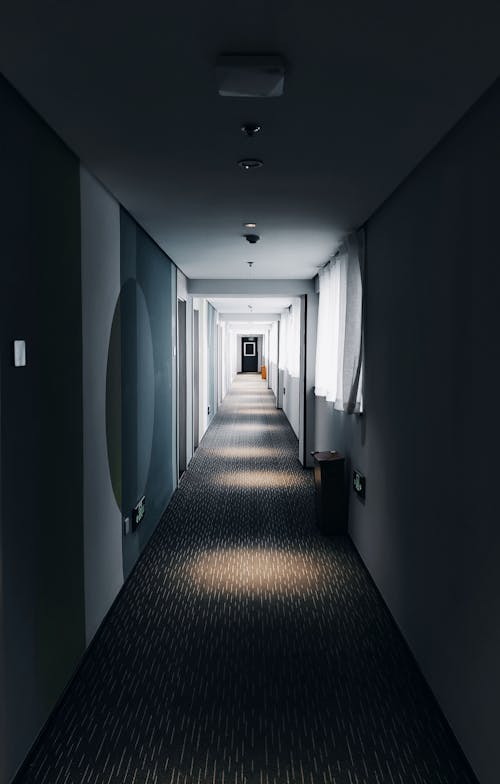 Empty Corridor in Shadow