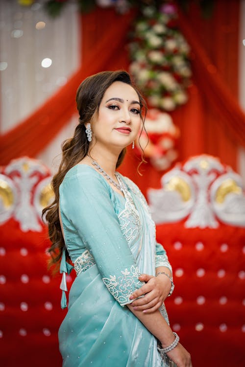 Portrait of Woman Posing in Traditional Clothing