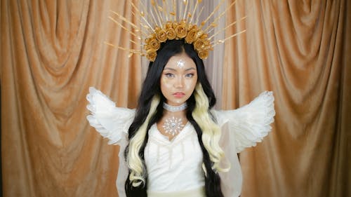 Young Woman Dressed as an Angel