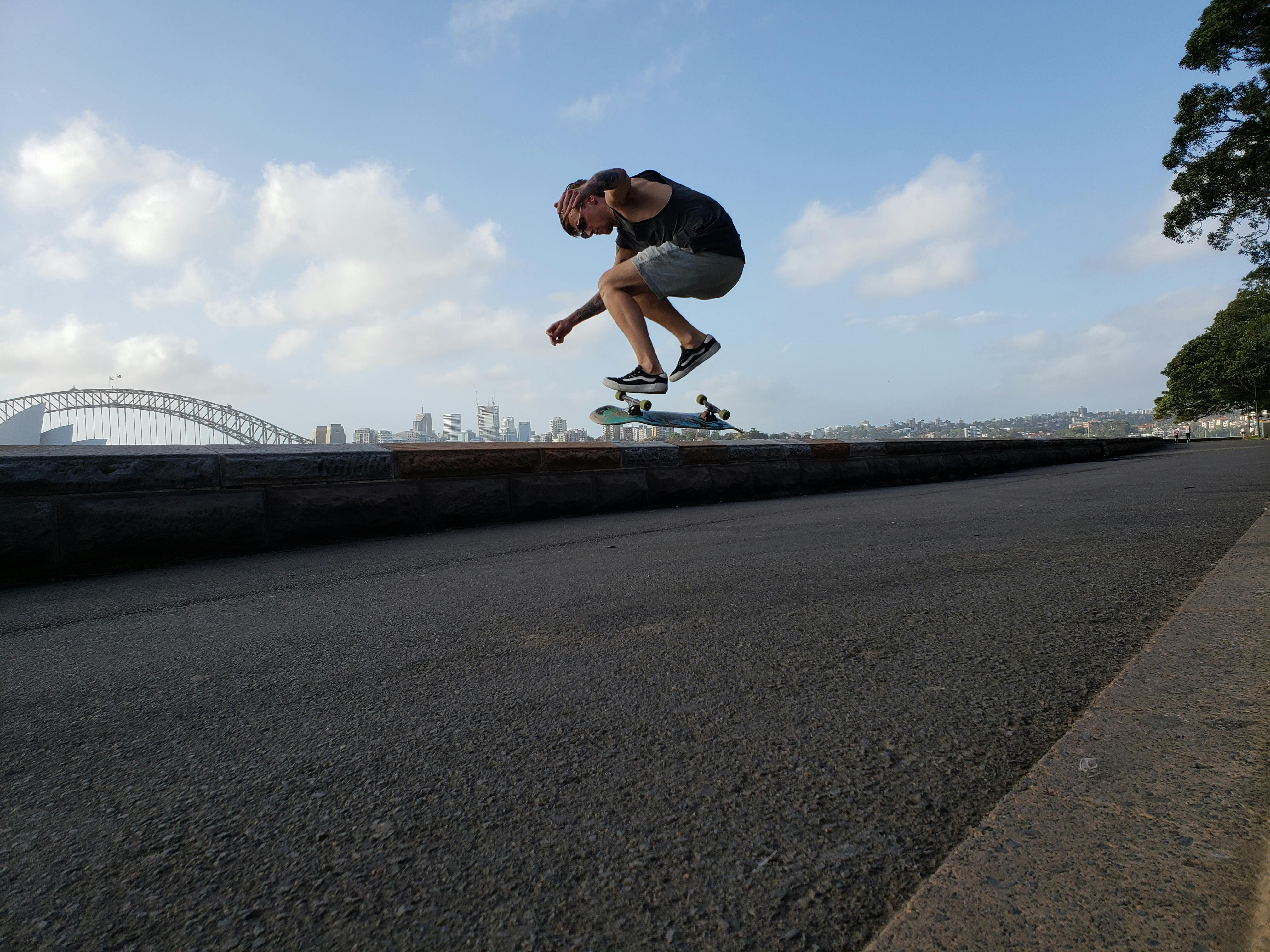 man skateboarding