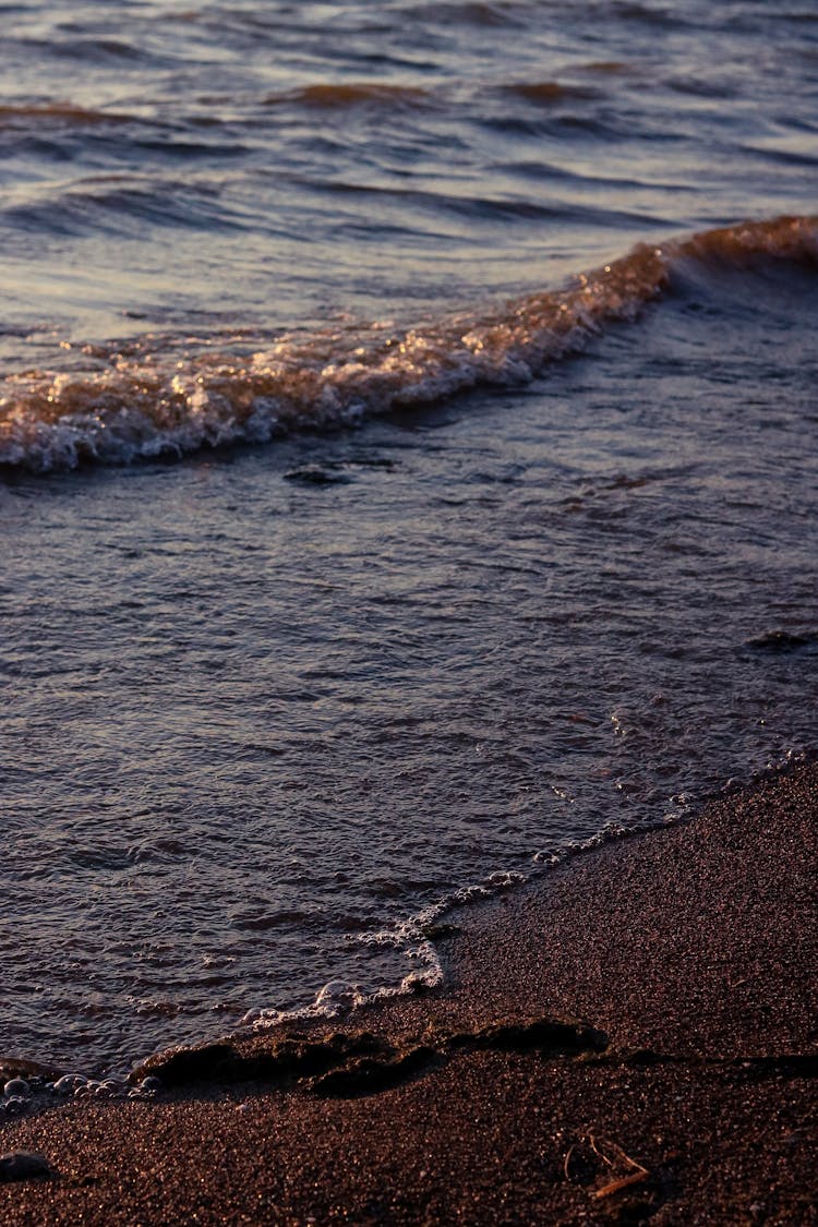 Close Up Of Wave On Shore